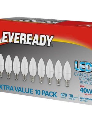 Eveready 40W E14 Candle SES Bulb 10pack