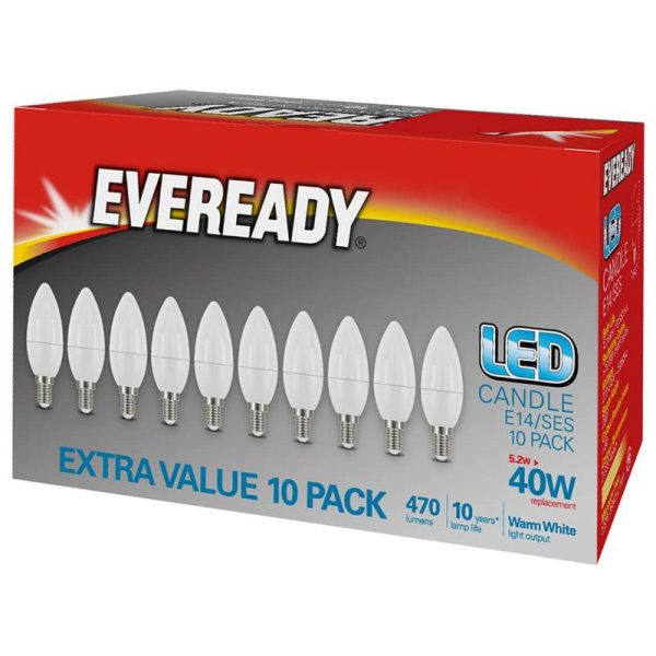 Eveready 40W E14 Candle SES Bulb 10pack