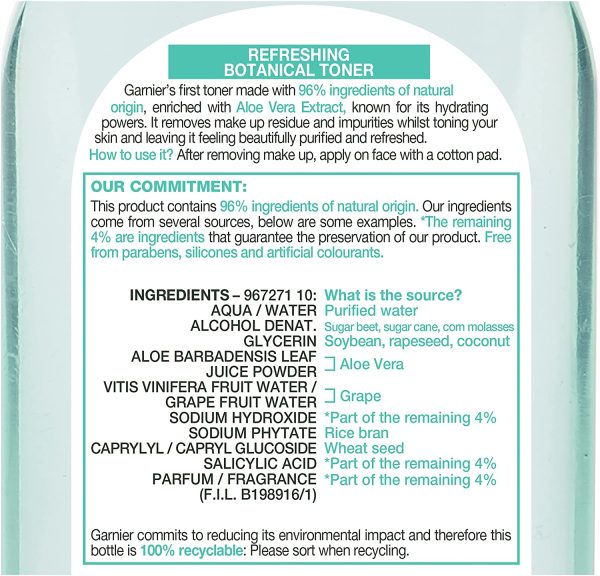 Garnier Botanical Toner Aloe Extract Normal Skin 200ml