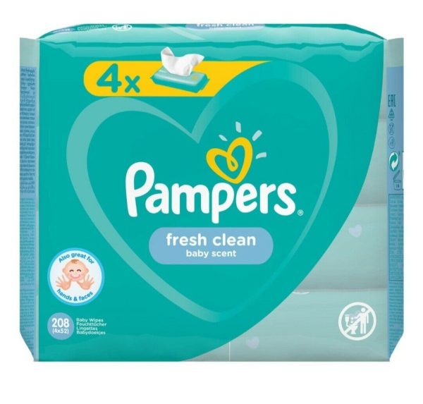 Pampers Sensitive Baby Wipes. 208pack