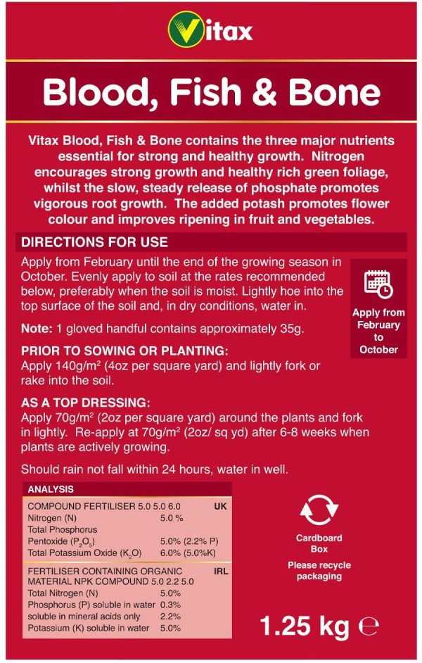 Vitax Blood, Fish and Bone 1.25kg